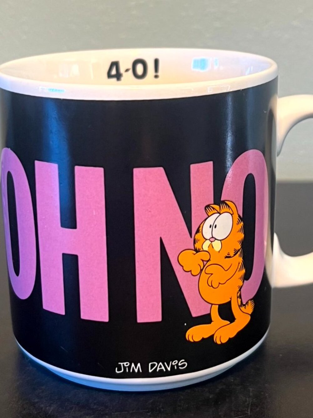 Vintage Garfield 1978 Mug Oh No 40th Birthday Enesco Korea Jim Davis 11oz Comic